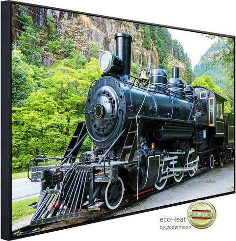 papermoon Infrarotheizung EcoHeat Alte Dampflokomotive mit App-Steuerung und Überhitzungsschutz, bunt mit Matt-Effekt - Bild 1