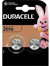 Duracell CR2016 Lithium Knopfzellen 3 V mit 75 mAh, 2 Stück - Bild 1