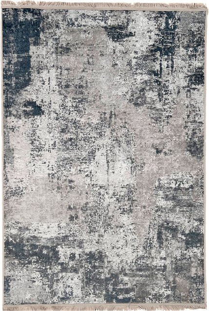 Waschbarer Teppich Ina von Moderne Hausfrau in Blau und Grau mit abstraktem Design, rutschfest und aus Polyester - Bild 1