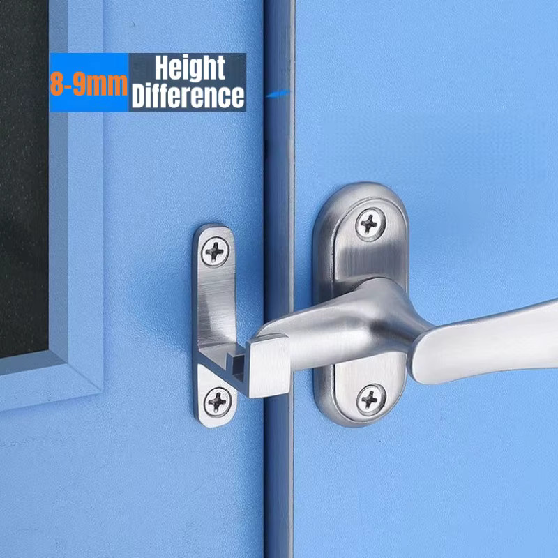 Doppelschlitz-Türriegel aus Edelstahl in Silber als Flip Latch Lock und Diebstahlsicherung - Bild 2