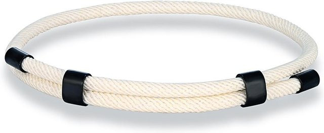 Seilarmband Edelstahl, weiß, verstellbar, Herren Damen - Bild 1