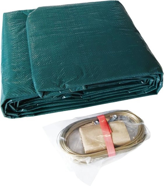 Waterman Abdeckplane für runde Pools und Schwimmbecken, Grün, 160 g/m², Winterschutz und Ganzjahresabdeckung aus PEB-Gittergewebe - Bild 1
