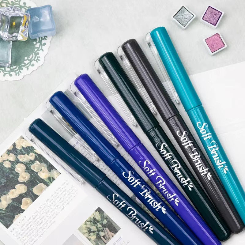 6 Stück Kalligraphie Marker mit weicher Pinselspitze in Multicolour für Journaling und Zeichnen - Bild 3