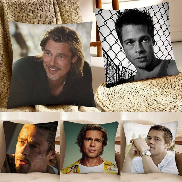 Brad Pitt Kissenbezug Fashion Square für Schlafzimmer und Sofa zur Dekoration - Bild 1