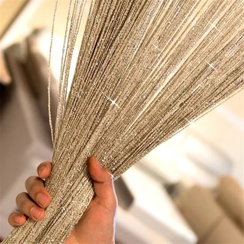 Glitzer Türvorhang DUTRIEUX in Silber und Orange mit glänzenden Quasten zur Dekoration von Fenstern und Zimmern - Bild 2