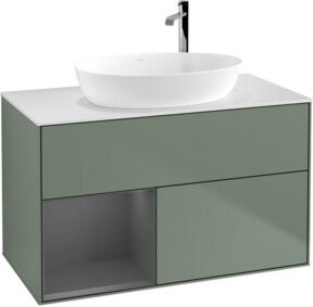 V&B Waschtischunterschrank Finion 100 mit Wandbeleuchtung, Lackiert, Breite: 100 cm, Tiefe: 50,1 cm, Höhe: 50,1 cm - Bild 1