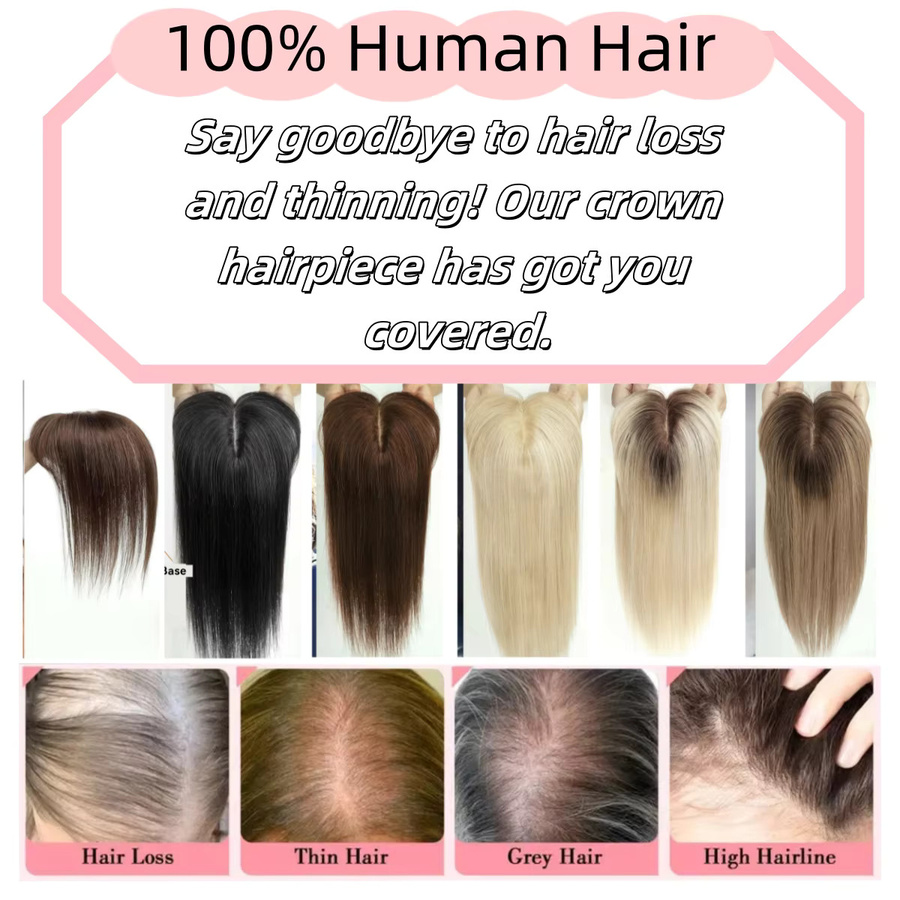 HAIRCUBE Remy-Echthaar-Topper, 25,4 cm, hellblond, Seidenbasis, Clip-in, Damen - Bild 3