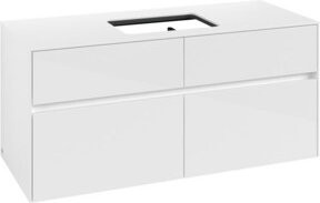 V&B Waschtischunterschrank Collaro in Glossy White mit mittigem Waschtisch, B/T/H: 120 x 54,8 x 50 cm - Bild 1