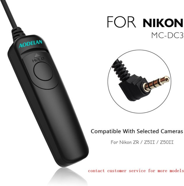 AODELAN RS-N12 Kabelgebundener Fernschalter für Nikon Z Kameras (ZR, Z5II, Z50II) in Schwarz mit 3,5 mm Jack als Ersatz für den Nikon MC-DC3 - Bild 1