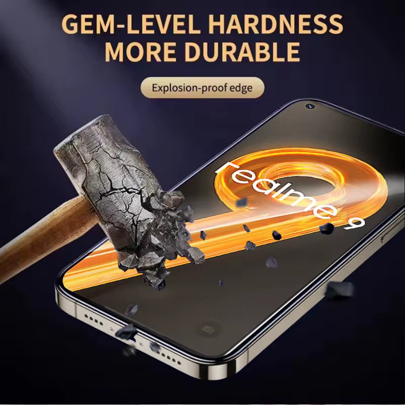 3er-Set gehärtetes Glas für Realme 9, 6,4 Zoll, transparent, HD-Displayschutz mit Fingerabdruck-Entsperrung und Anti-Explosion-Schutz - Bild 6