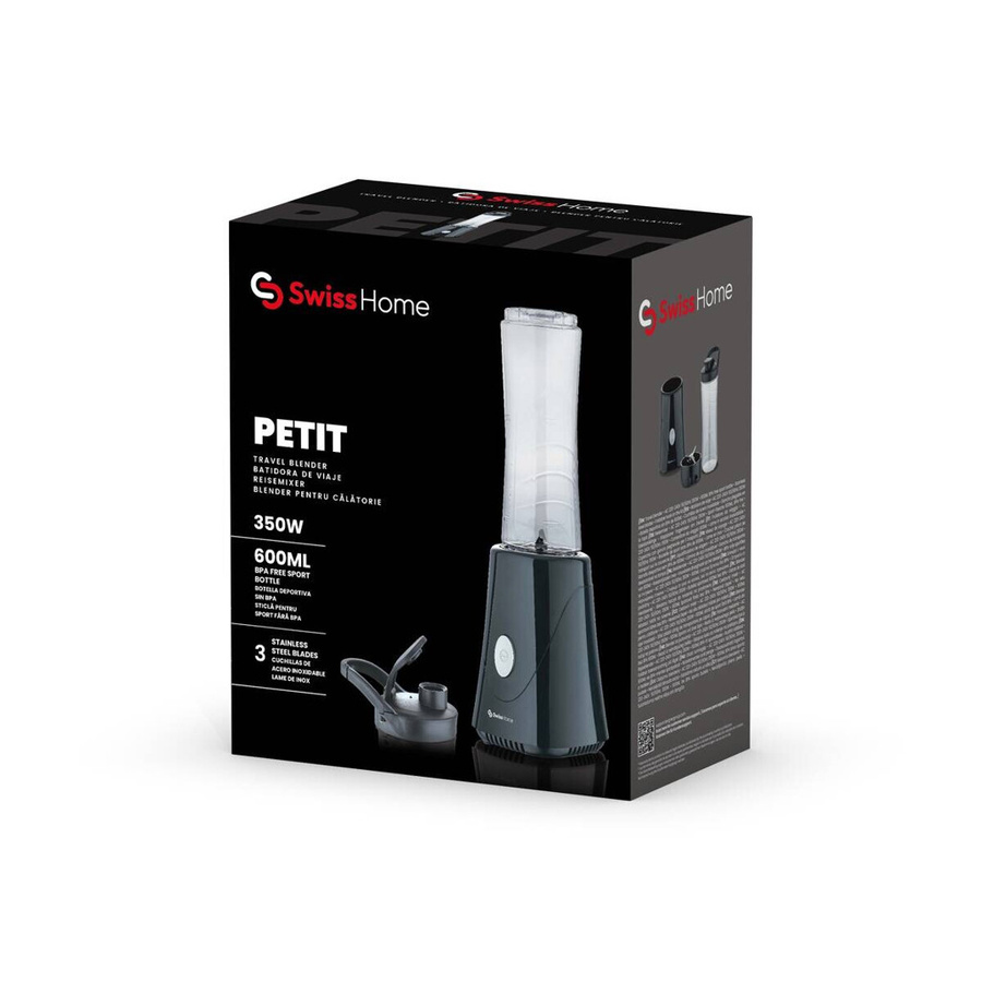 SWISS HOME Reise-Blender aus Edelstahl in Schwarz B/H/T: 12 x 24,5 x 20,5 cm - Bild 4