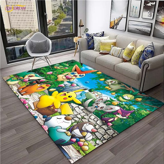 Miniso Pokemon Pikachu Rutschfeste Bodenmatte für Kinder, Mehrfarbig, B/T: 100 x 150 cm - Bild 1
