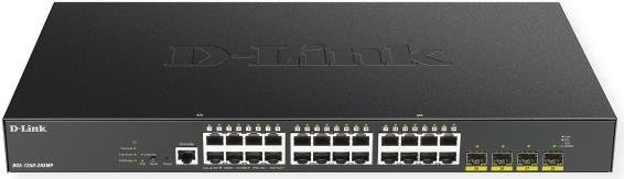 D-Link DGS-1250-28XMP/E Smart Managed L3 Lite Netzwerk-Switch mit 24 x 10/100/1000 PoE Ports und 4 x 10 Gigabit SFP+ Ports in Schwarz - Bild 1