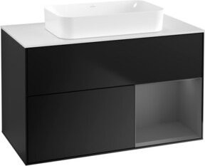 V&B Waschtischunterschrank Finion Wandbeleuchtung Anthrazit lackiert B: 100 cm - Bild 1