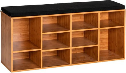 WENKO Schuhbank Loft in Braun mit Stoffpolsterung, B/H/T: 103 x 48 x 29,5 cm - Bild 1