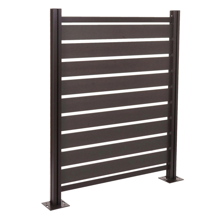 MCW Alu Mülltonnen-Zaun K57 Basiselement Mülltonnenverkleidung in Holzoptik, Anthrazit, B: 130 cm, H: 110 cm, T: 6 cm - Bild 2