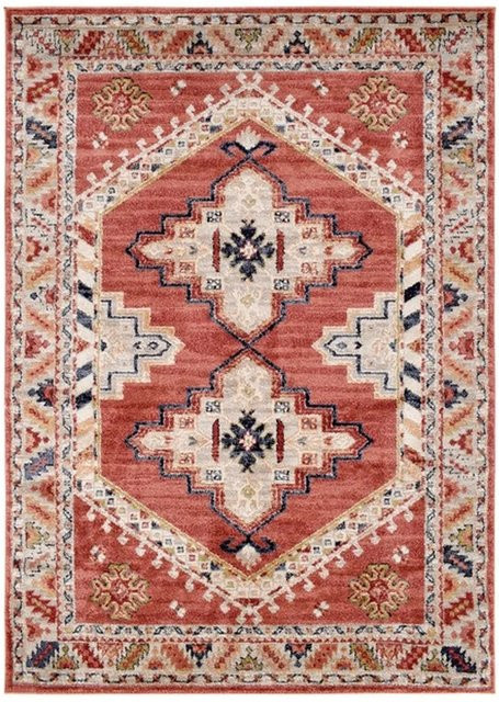 Vercai Rugs Teppich Florence Medaillon in Rot und Elfenbein, B: 80 cm, L: 150 cm - Bild 1