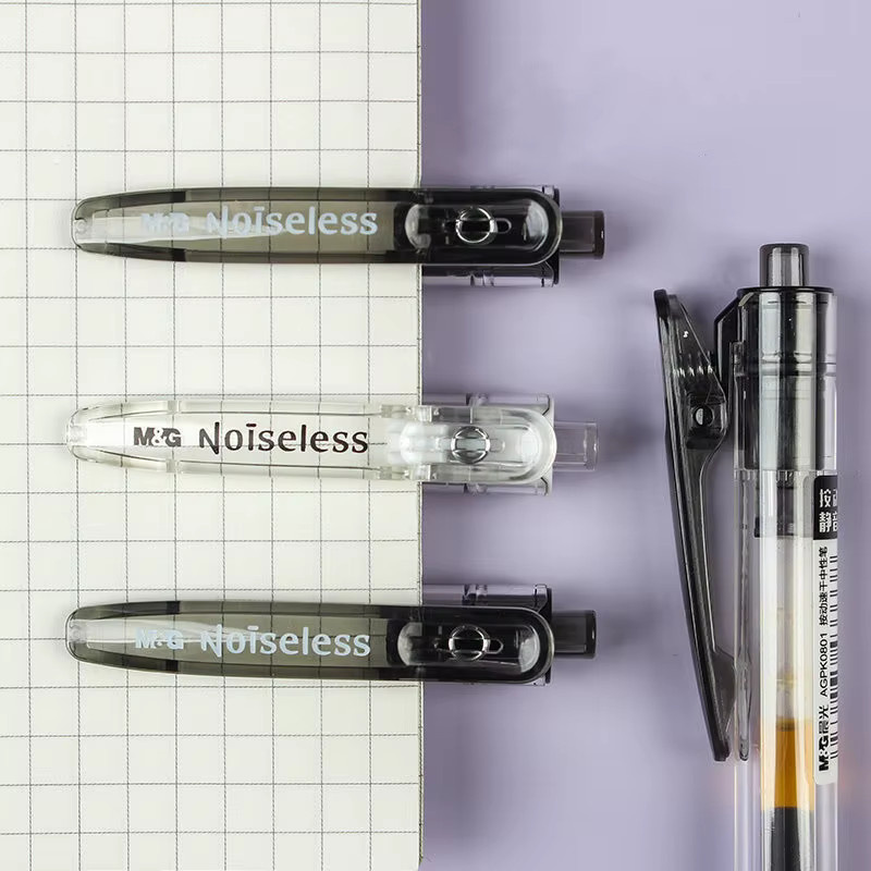 M&G Gelstift Schwarz 0,5 mm mit leisem Klickmechanismus und einziehbarer Spitze für Schule und Büro - Bild 2