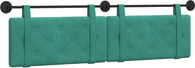 vidaXL Wandmontiertes Polsterpaneel aus Samt in Türkis, B/H/T: 170 x 55 x 5 cm - Bild 1