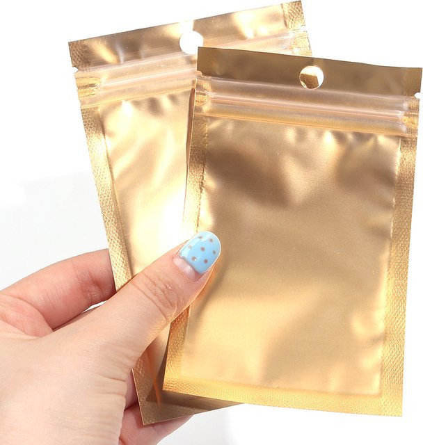 Transparente Aluminiumfolien-Ziplock-Beutel mit Gold- und Silber-Effekt, wiederverschließbare Geschenkbeutel für Süßigkeiten und Ornamente - Bild 1