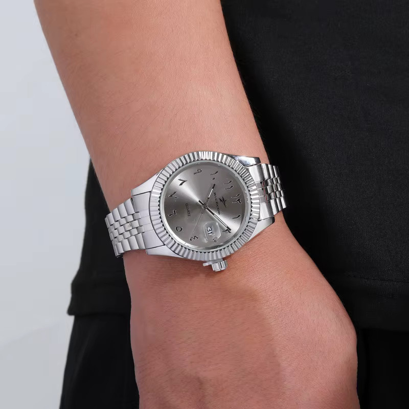 RICECGO Armbanduhr Edelstahl, Datum, Blau, Herren - Bild 2