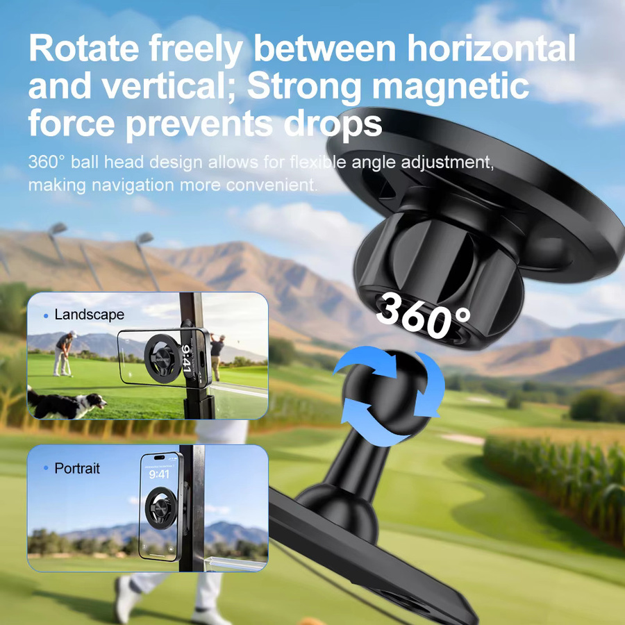 WSSHE Doppelseitiger magnetischer Handyhalter Ständer, 360 Grad drehbar, Universal Telefonhalterung für iPhone und Samsung, Orange - Bild 3