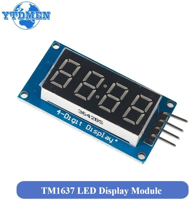 YTDMEN TM1637 4-Bit Digital-LED-Anzeigemodul mit 0,36 Zoll roter Anodenröhre und vier seriellen Treibern für Arduino - Bild 1