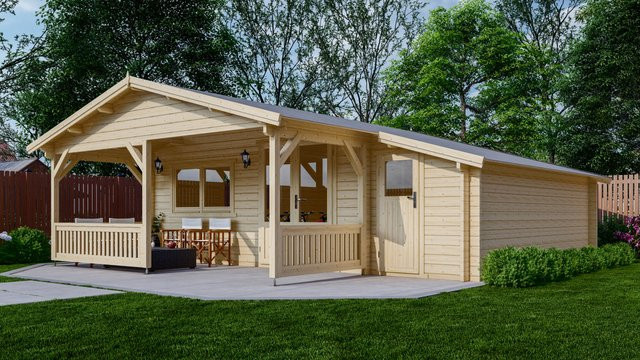 Holzhaus Ferienhäuser Blockhaus Oxford B x T: 6,65 x 7,15 m - Bild 1