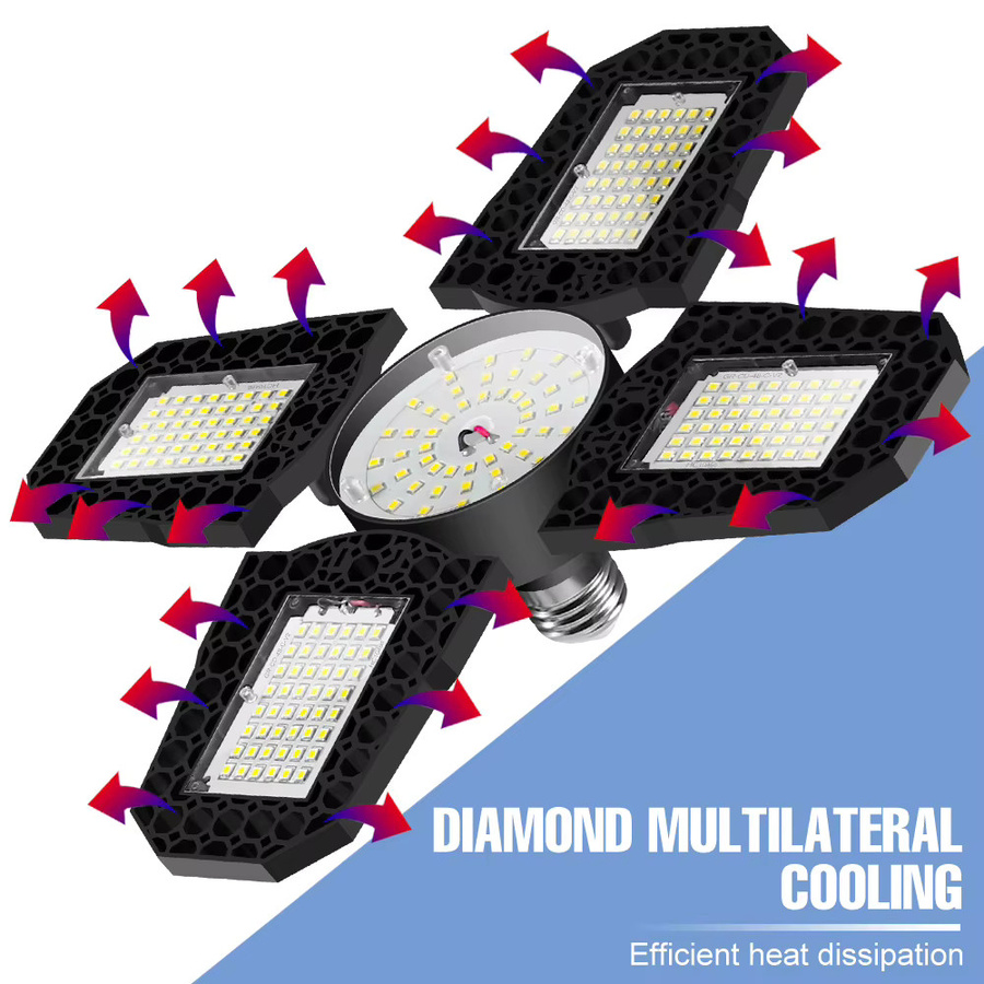 Verformbare 250W LED Garage Glühbirne E27 mit Reflektor für Werkstatt und Keller, industrielle Beleuchtung 100-277V - Bild 5