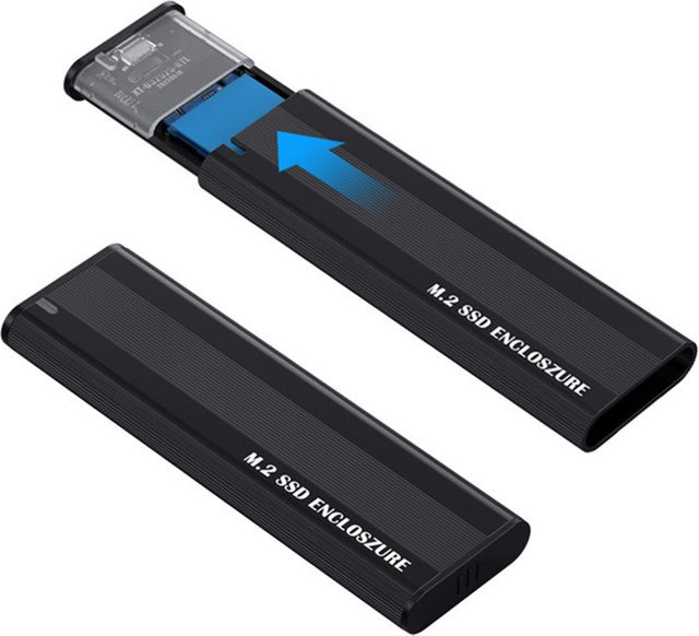 Alloet Dual-Protokoll M.2 NVMe SSD-Gehäuse 10Gbps Adapter in Schwarz, werkzeuglos - Bild 1