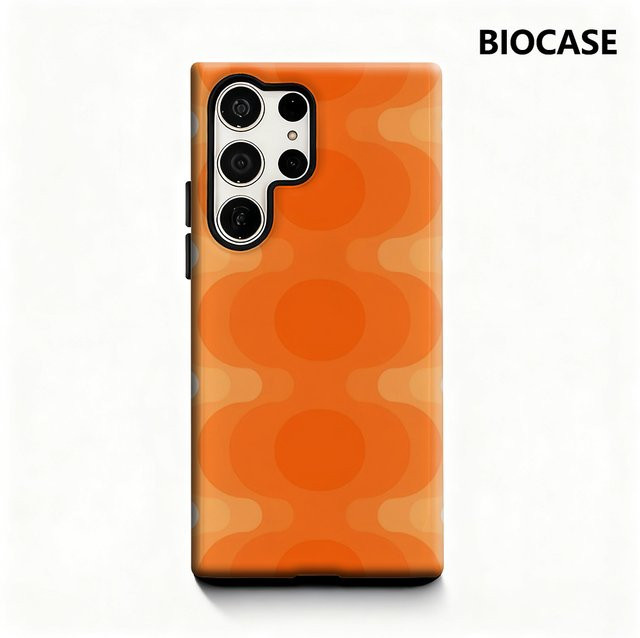 Potdemiel Handyhülle Orange Orbs für Samsung Galaxy S25 Ultra, S24 und S23 Ultra Plus mit glänzender doppellagiger Rückseite - Bild 1
