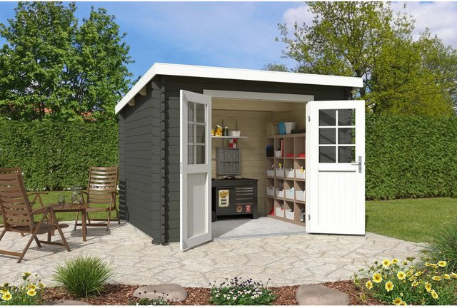 Lasita Blockbohlenhaus San Jose Gartenhaus in Grün B/H/T: 295 x 211 x 268,7 cm - Bild 1