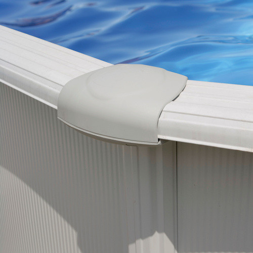 GRE Ovaler Stahlwand-Pool Poolset in Weiss, B/L/H: 375 x 730 x 132 cm - Bild 2