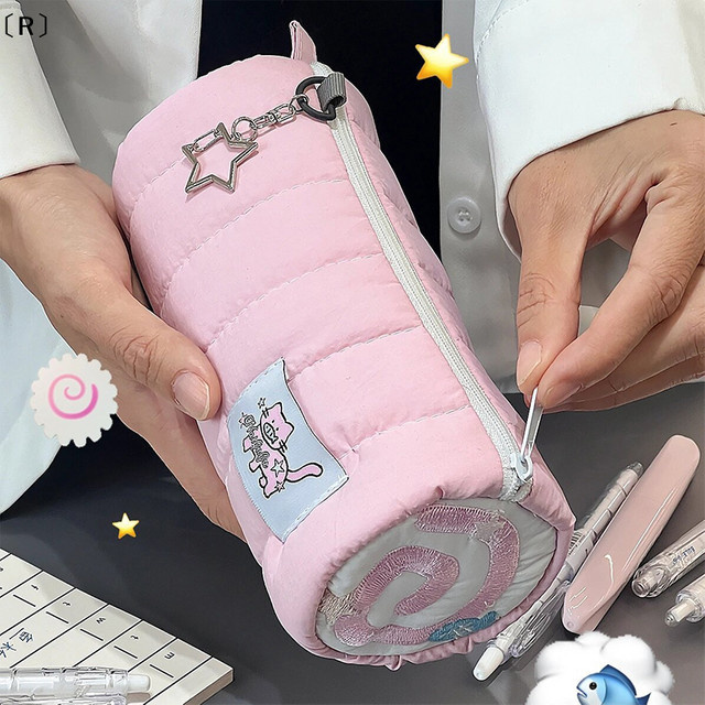 Kawaii Cartoon Federmäppchen in Pink als weiche Aufbewahrungstasche für Stifte und Kosmetik - Bild 1