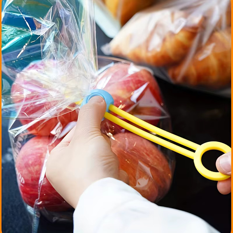 20 Stück flexible Verschlussklammern mit Zugringen aus Kunststoff für Lebensmittelbeutel und Geschenkverpackungen - Bild 4