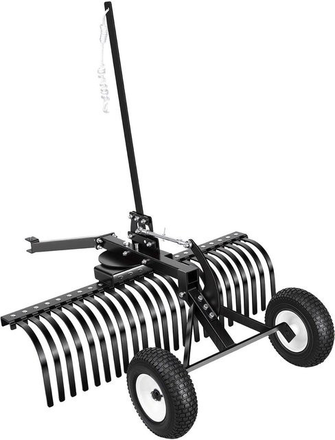 Buying Solutions MB Anbau-Landschaftsharke aus Stahl in Schwarz mit 24 langlebigen Stahlzinken, Breite: 122 cm - Bild 1