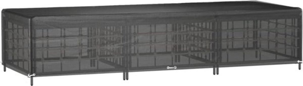 Vidaxl Abdeckung für Sonnenliege mit 12 Ösen aus Polyethylen in Schwarz und Anthrazit, B/T/H: 205 x 75 x 40 cm - Bild 1