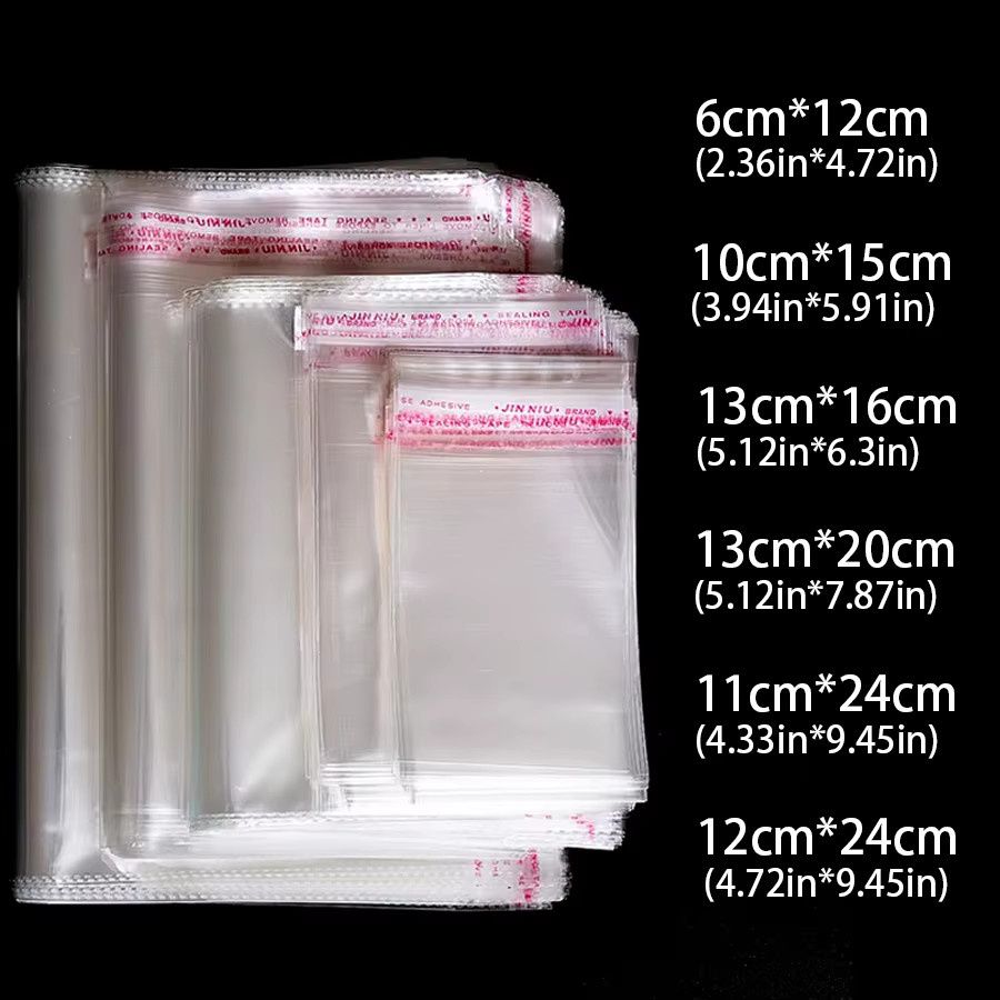 50 Stück transparente selbstdichtende OPP-Beutel aus Kunststoff von XJM zur Verpackung von Kleidung, Accessoires und Snacks - Bild 2