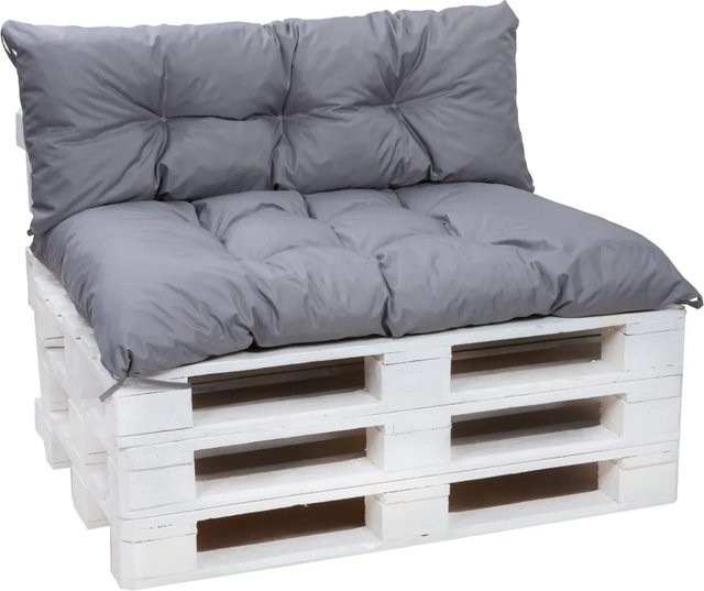 Setgarden Palettenkissen Set in Grau bestehend aus 1 Sitzkissen und 1 Rückenkissen B/T: 120 x 60 cm - Bild 1