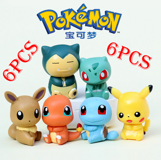 Bandai Pokémon Pikachu Figuren, 6-teiliges Set, Modellkollektion - Bild 1