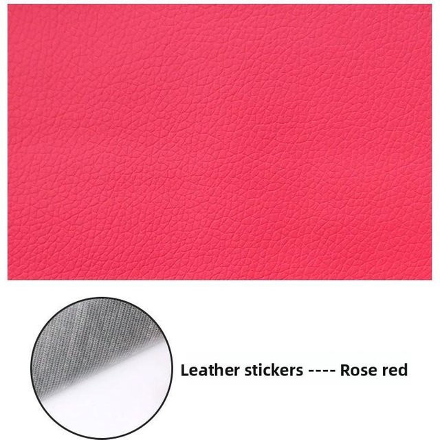 Selbstklebender Reparaturflicken aus Kunstleder von YiLi-Studio in Rose Rot, B: 30 cm, L: 100 cm - Bild 1
