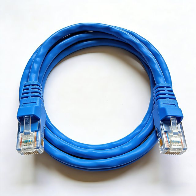 DBcable Ethernet-Kabel UTP Cat5e Patchkabel mit RJ45-Stecker Blau für Computer und Router - Bild 1