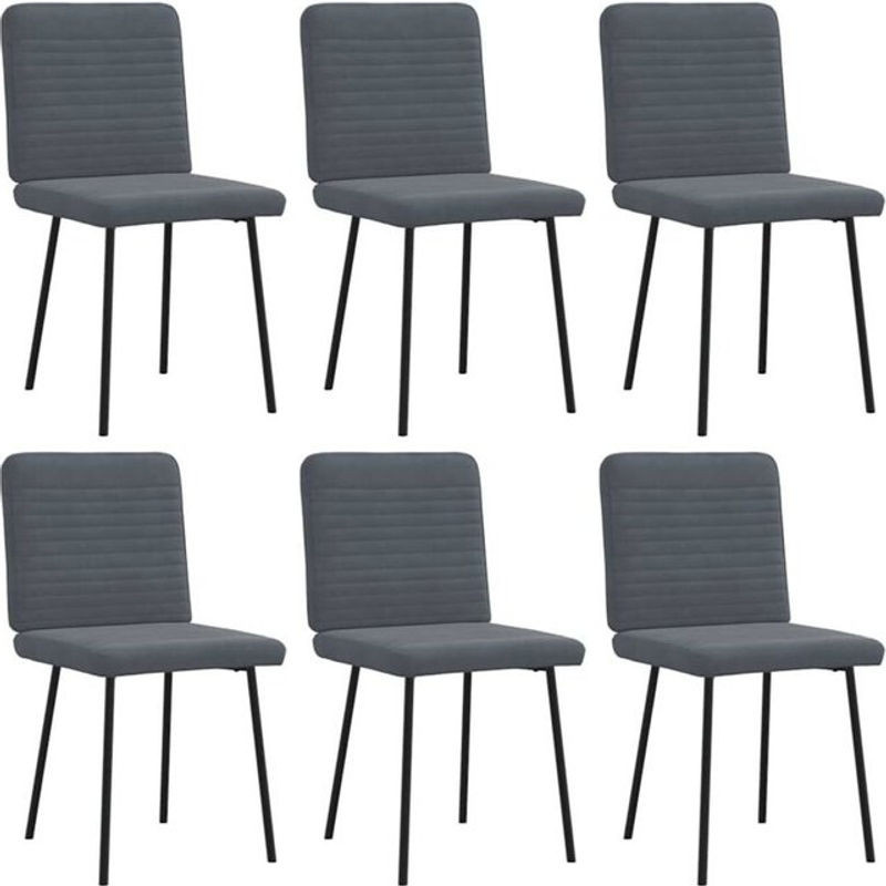 Vidaxl Esszimmerstühle 6er Set Modern in Anthrazit und Grau aus Samt - Bild 1