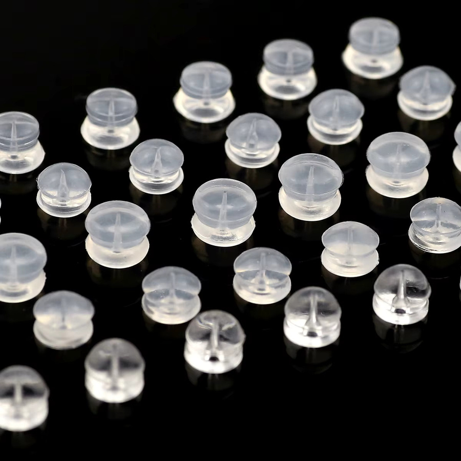 Ohrstecker Silikon, 5 mm, transparent, Unisex - Bild 2