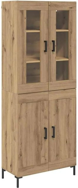 vidaXL Highboard 2-teilig Artisan Eiche mit Glastüren, B/T/H: 69,5 x 34 x 180 cm - Bild 1