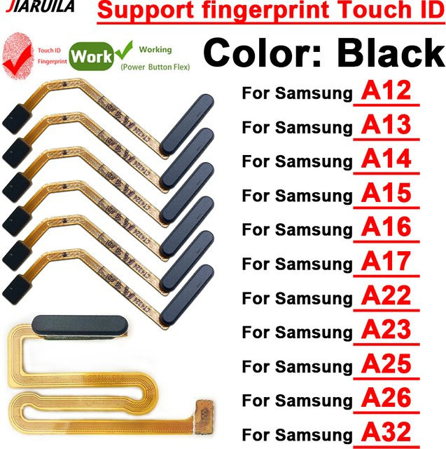 Samsung Fingerabdruck-Sensor und Power On/Off-Taste Flexkabel in Schwarz für A12 A13 A14 A15 A16 A17 A22 A23 A25 A26 A32 5G - Bild 1