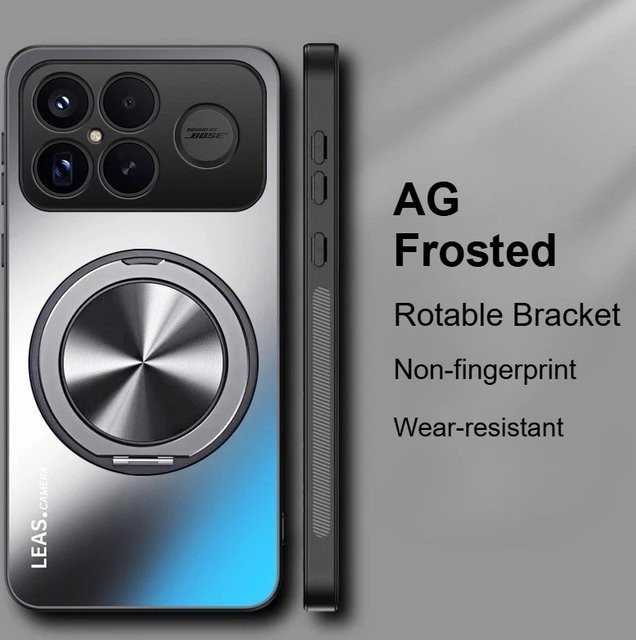 Schutzhülle für Xiaomi Poco F8 Ultra F7 X7 M7 Pro mit magnetischer drehbarer Halterung und glänzendem AG-Finish in Schwarz - Bild 1