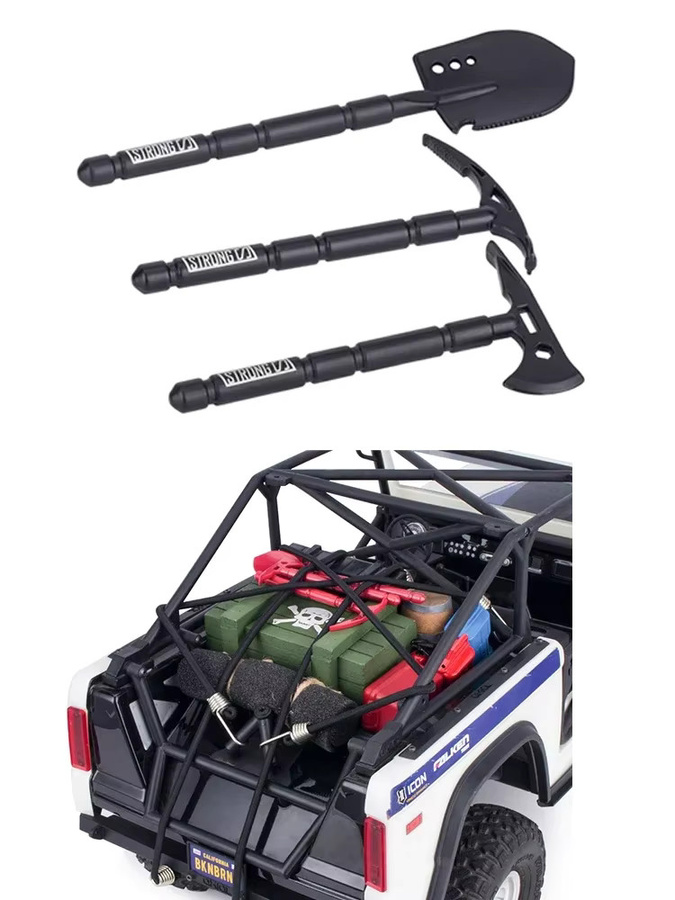 Fimonda RC Crawler Metallschaufel Spitzhacke Axt Werkzeugsatz, Maßstab 1:10 - Bild 4