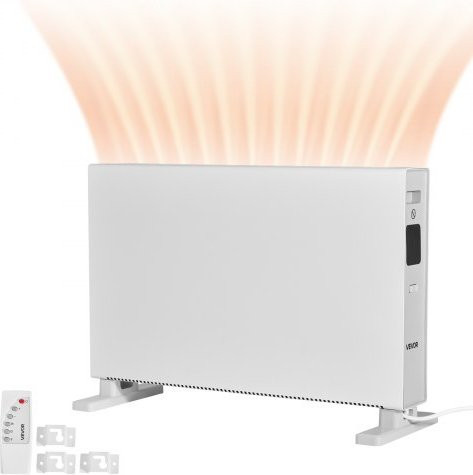 VEVOR Konvektor Heizkörper 2000 W elektrisches Konvektionsheizgerät mit Fernbedienung und Touch-Steuerung, Weiß, Wandmontage oder Freistehend, mit Timer, Kippschutz und Überhitzungsschutz - Bild 1