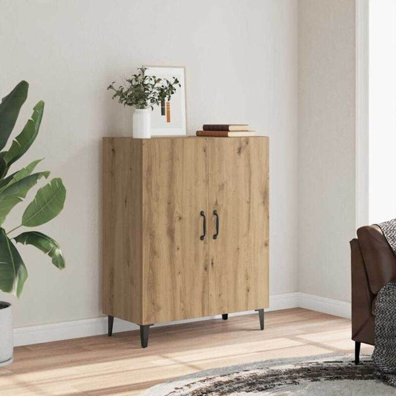 Sideboard Vidaxl Artisan-Eiche in Braun und Eiche Natur aus Holzwerkstoff, B/T/H: 70 x 34 x 90 cm - Bild 1